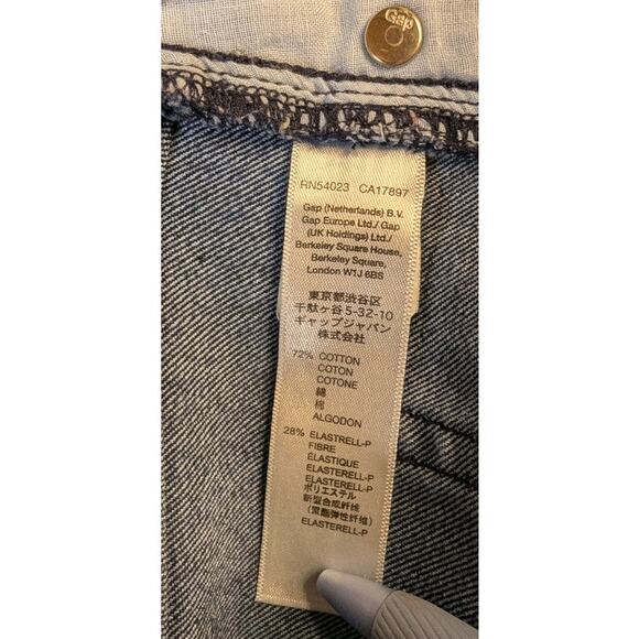 Gap 1969 Slim Straight Denim Jeans Stretch Cotton Blend 8 Dark Wash Retro Preppy - Picture 10 of 11